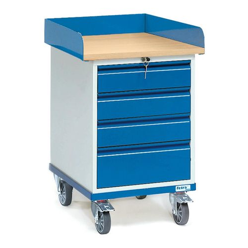 fetra Rollschrank mit Arbeitsplatte 2446 mit Umrandung und 4 Schubladen)