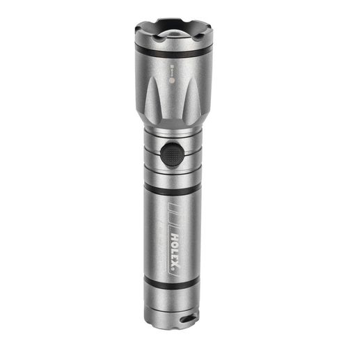 HOLEX LED-Taschenlampe mit Batterien, grau (081437 GREY)
