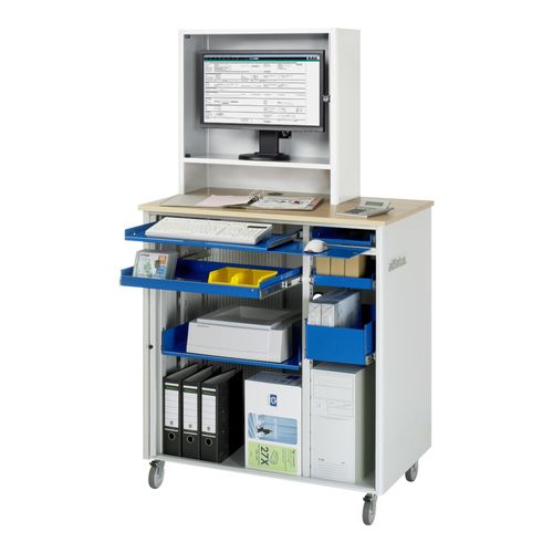 Rau Computer-Station mit Monitorengehäuse mobil BxTxH 1030x660x1810mm (07-2665.11)