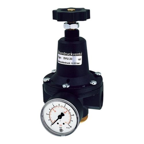 Riegler Druckbegrenzungsventil, inkl. Manometer, G 1/2, 0,5 - 5,5 bar (491.05)