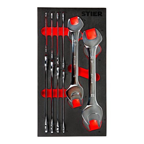 STIER Doppelmaulschlüssel-Satz SW 6 - 32 mm 12-teilig in Weichschaumeinlage (EVA) (904597)