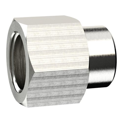 Riegler Muffe, reduzierend, G 3/8 i., G 1/2 i., SW 24, Messing vernickelt (231.06-N)