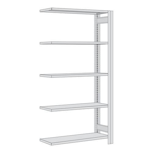 Regalwerk BERT Lagerregal Anbaufeld HxBxT 2000x1005x500mm 5 Fachböden Fachlast 250kg (B3-57111-50)