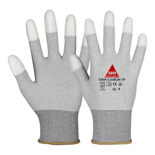 Hase Turin Carbon Tip (Esd) Montagehandschuh aus Nylon-/Carbonfeinstrick Größe 7 (508240-7)