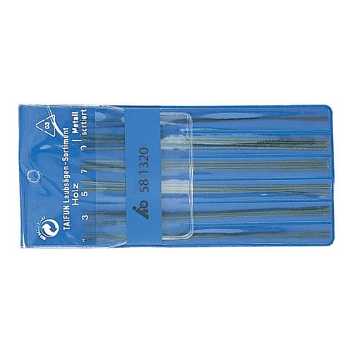 Laubsägeblätter-Sortiment für Holz / Metall, im Etui, 22-teilig ; Industrial Quality Supplies (591970)