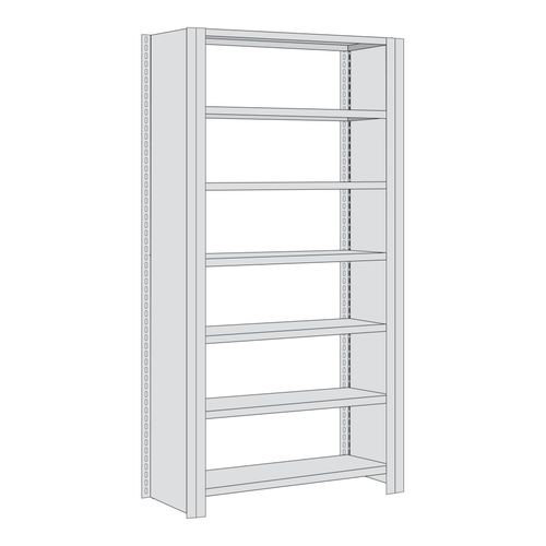 Regalwerk BERT Büroregal Grundfeld HxBxT 2325x875x600mm Vollblech Seitenwand (B3-55608-60)