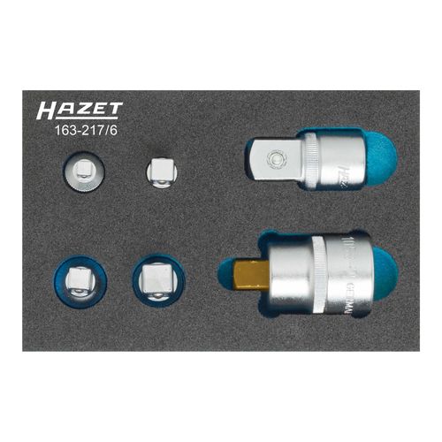 HAZET Adapter-Satz 163-217/6 Vierkant hohl 6,3 mm (1/4 Zoll), Vierkant hohl 10 mm (3/8 Zoll), Vierkant hohl 12,5 mm (1/2 Zoll), Vierkant hohl 20 mm (3)