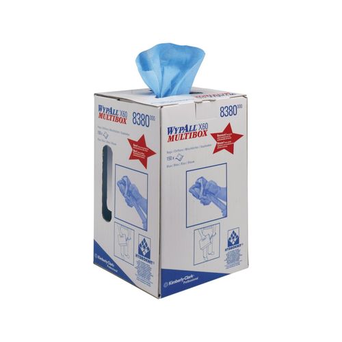 WypAll X60 Reinigungstücher, 1 blaue Putzrolle x 150 industrielle Reinigungstücher (8380)