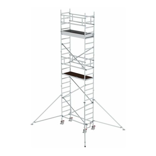 MUNK Alu-Rollgerüst mit Ausleger Plattformen im 2m-Abstand Plattform-Höhe 5,45 m Länge 1,80 m (154546)