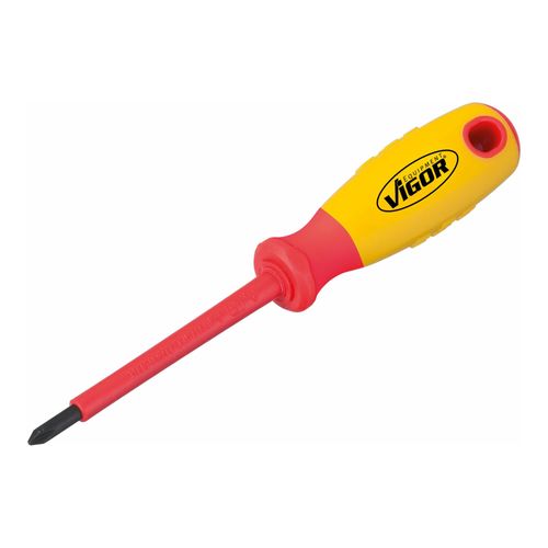 VIGOR VDE Kreuzschlitz-Schraubendreher V2063 Kreuzschlitz Profil PH PH 1 Gesamtlänge: 161 mm)