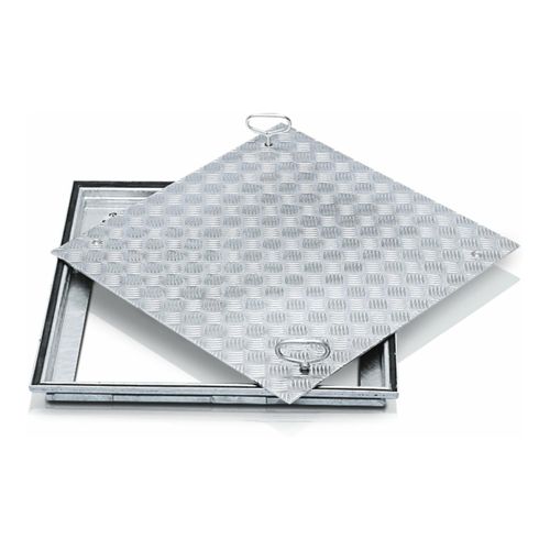 ZARGES Schachtabdeckung V2A 600 x 600 mm Außenmaß 760 x 760 mm (47096)