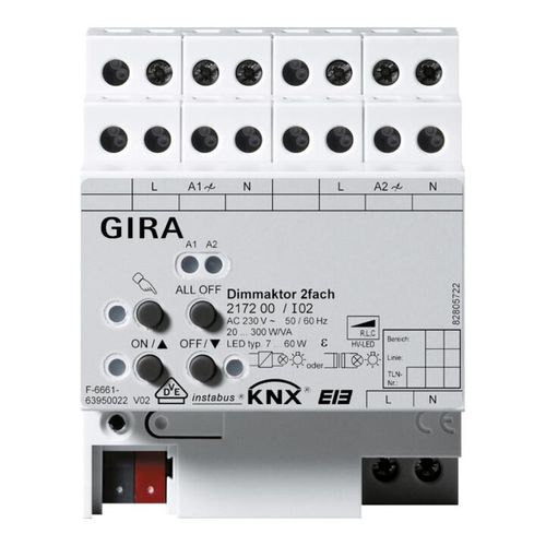 Gira Universal-Dimmaktor 2f. 2x300W KNX/EIB REG 217200)