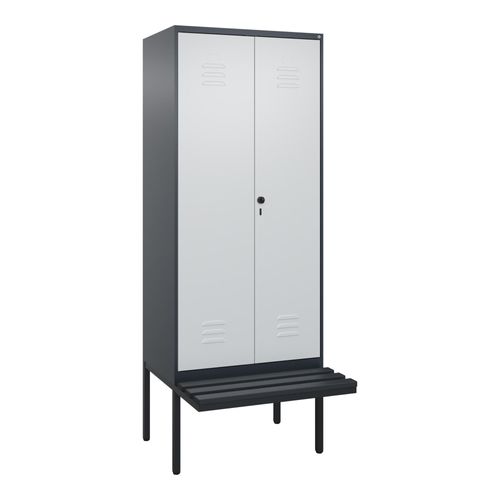 C+P PSA Doppel-Spind Classic PLUS, Bank, 2 Abteile, 2120x800x815mm, 7016/7035 Verschluss Sicherheits-Drehriegel Sitzbanktyp auskragend Material Sitzfl (0800427-22P|S10043)