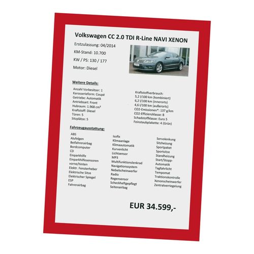 Eichner Folien-Hafttaschen rot (9015-00380)