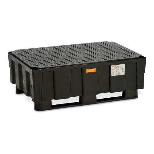 CEMO Euro-PE-Auffangwanne 250/2 mit Zulassung 2 Kufen PE-Rost (8284)