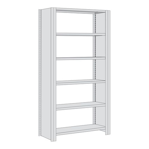 Regalwerk BERT Büroregal Grundfeld HxBxT 2000x875x600mm Vollblech Seitenwand (B3-55508-60)