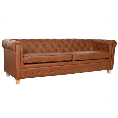 Dreisitzer-Sofa Home ESPRIT Braun natürlich Vintage 218 X 78 X 70 cm