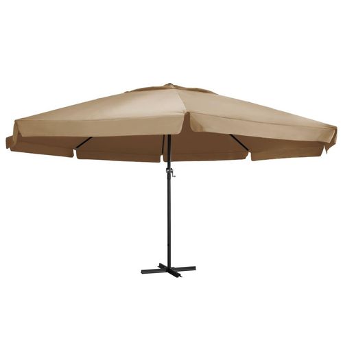 Sonnenschirm Aluminium | Farbe: Taupe | Größe: 600 cm