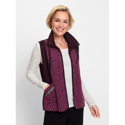 Fleeceweste CLASSIC, Damen, Gr. 38, rosa (erika, schwarz, meliert), 100% Polyester, gemustert, mehrfarbig, Westen