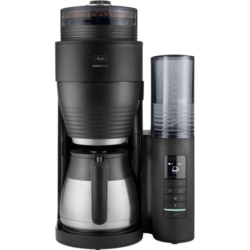 MELITTA Kaffeemaschine mit Mahlwerk "AromaFresh Therm Pro X 1030-12 schwarz-silber", silber (schwarz, silber), 1 l, 8 Tasse(n), Kaffeemaschinen
