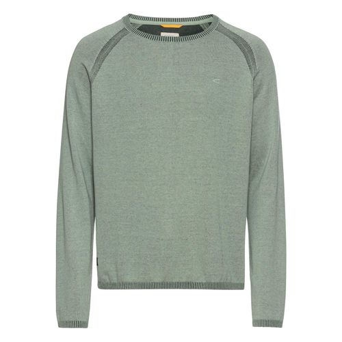 Rundhalspullover CAMEL ACTIVE, Herren, Gr. XXXL, grün (sea grass), Obermaterial: 100% Baumwolle, unifarben, casual, regular fit taillenbedeckt, Rundhals, Langarm Rippbündchen, Pullover, mit Logostickerei