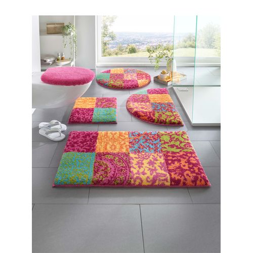 Badematte GRUND Gr. 6, pink, rund (Ø 75cm),, Badematten