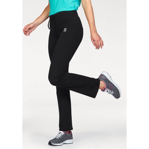 Jazzpants H.I.S, Damen, Gr. 19, K + L Gr, schwarz, Single Jersey, Obermaterial: 92% Baumwolle, 8% Elasthan, unifarben, sportlich, schmal lang, Hosen