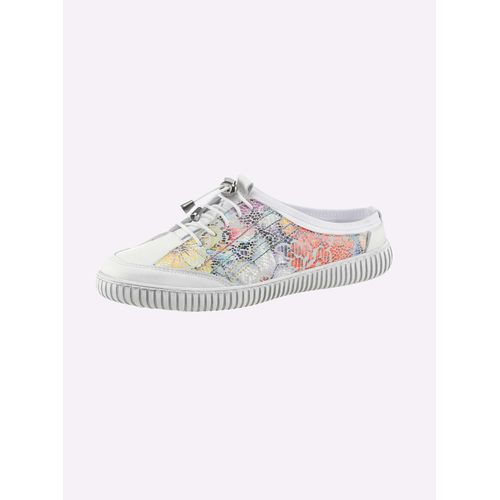 Slipper GEMINI, Damen, Gr. 39, bunt (weiß, bunt), Glattleder, sportlich, Schuhe