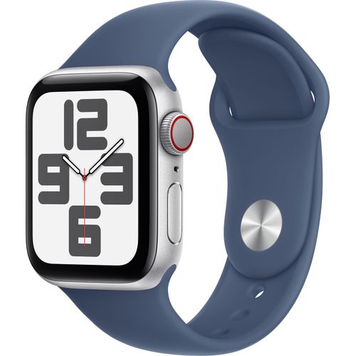 Apple Watch SE GPS + Cellular 40mm Aluminium Silber/Denim M/L