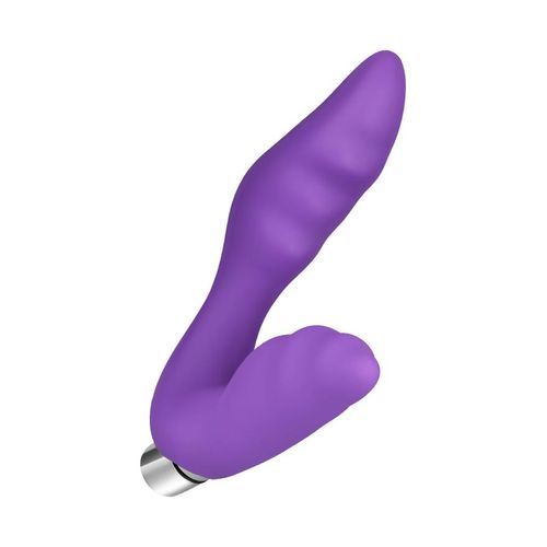 Analvibrator mit Dammreizer aus Silikon, 14 cm