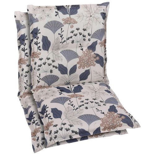 Xxxl Sesselauflagenset , Blau, Beige , Textil , 2-teilig , Floral , Füllung: Schaumstoff, Vlies , 50x6x100 cm , Oeko-Tex® Standard 100 , pflegeleicht,