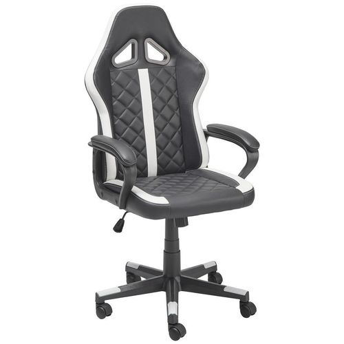 Mid.you Gamingstuhl , Schwarz, Weiß , Metall, Kunststoff, Textil , Drehkreuz , 60x114-124x62 cm , Kinder- & Jugendzimmer, Jugendmöbel, Gamingstühle