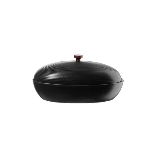 ASA Brottopf Kitchen`art , Schwarz , Keramik , 0 L , oval , 32x16.5x18 cm , Lüftungslöcher, atmungsaktiv, Deckel , Küchenzubehör, Brotkästen & -Körbe