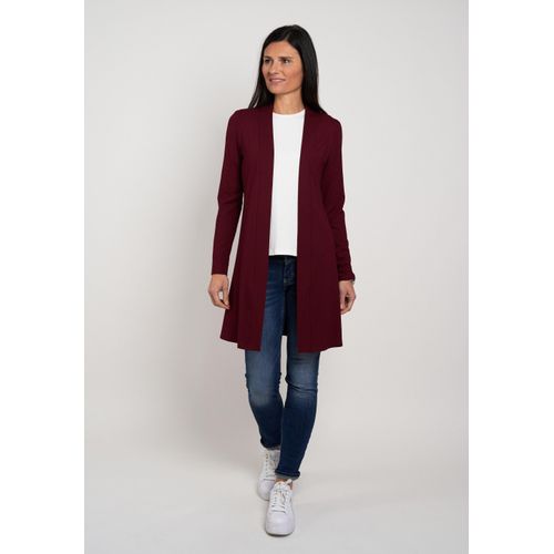 Cardigan SEIDEL MODEN, Damen, Gr. 40, bordeaux,48, Obermaterial: 95% Viskose, 5% Elasthan, casual, normal lang, Langarm abgesteppt, Strickjacken, MADE IN GERMANY