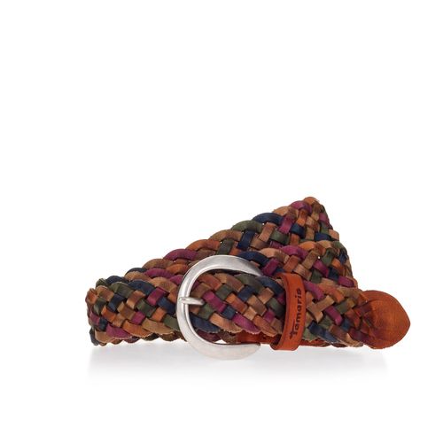 Flechtgürtel TAMARIS, Damen, Gr. 85, varied, Rindsleder, Flechtoptik, mehrfarbig, feminin,modisch,klassisch,sportlich, Gürtel, Individuell längenverstellbar, 3 cm breit