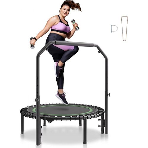 Mini-Fitness-Trampolin - Trainingstrampolin für Erwachsene - 1027 mm Durchmesser - bis 150 kg belastbar - mit Griff - ideal für Home-Workout