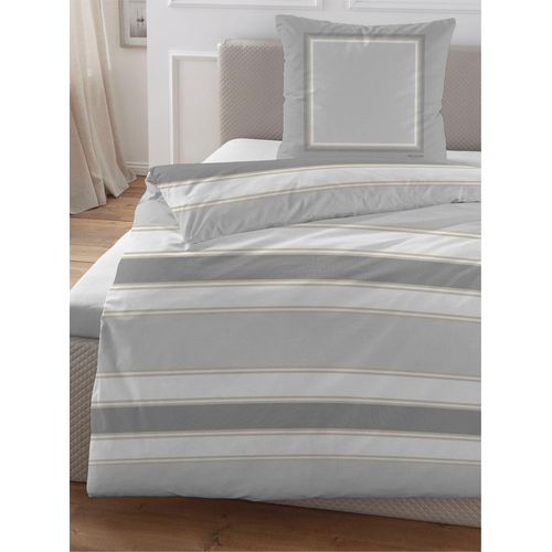Bettwäsche Gr. 2, grau, B/L: 155cm x 220cm, Renforcé, B/L: 80cm x 80cm, Renforcu00e9, 100% Baumwolle, Bettwäsche