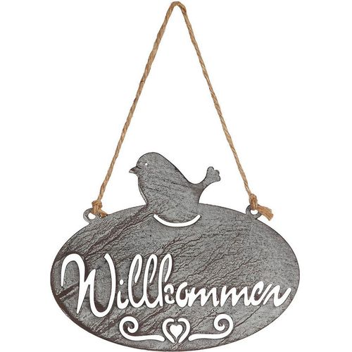 Ambiente Haus Gartenstecker »Willkommen Schild mit Vogel (B) 20cm«, (1 St.)