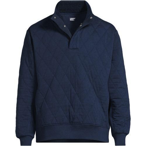 Gesteppter Pullover mit Stehkragen, Herren,  Blau, by Lands' End