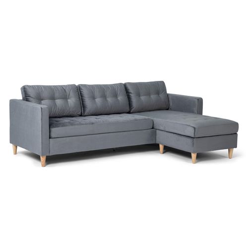 Marino Sofa BA3, Chaiselongue rechts oder links gewendet in Velour grau.