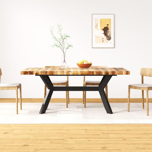 Esstisch Massivholz Mango Und Stahlgestell 180 Cm | Farbe: Hellbraun | Größe: 180 x 90 x 76 cm