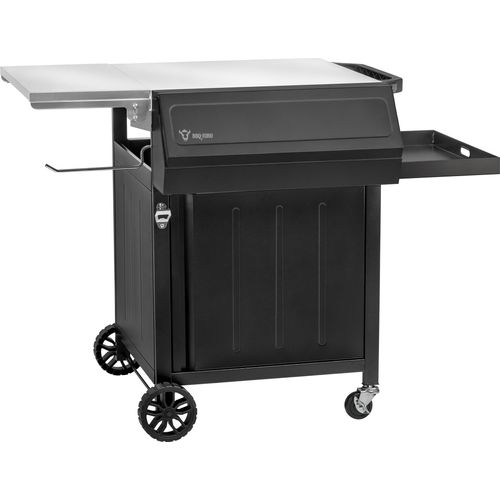 BBQ-Toro Grillwagen 100 x 73 x 91 cm, Schwarz, Grilltisch mit großer Arbeitsfläche, Beistelltisch