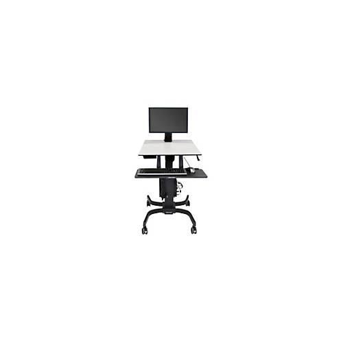 Ergotron WorkFit-C Single LD - Sitz-/Steh-Arbeitsplatz - mobil - rechteckig - Grau - Schwarz Basis