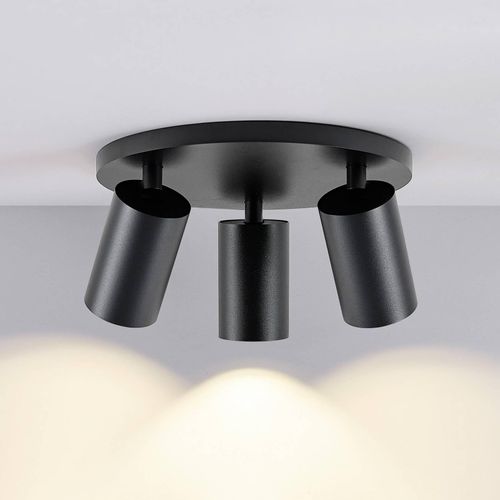 Deckenspot CAN TILT, schwarz, Ø 25 cm, 3-flammig Metall GU10