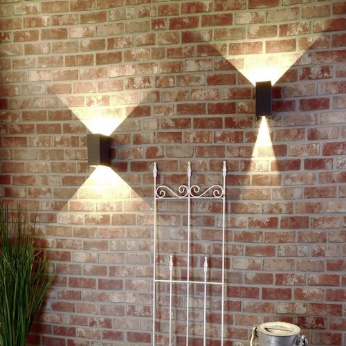 LED-Außenwandlampe Arcturus, Breite 8 cm, grafit 2-flg. IP54