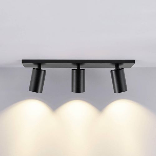 Deckenspot CAN TILT, schwarz, 48 x 9 cm, 3-flg., Metall GU10