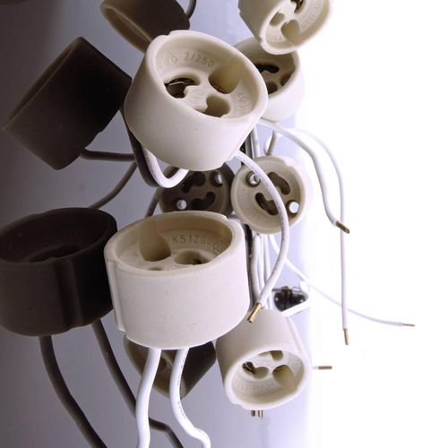 GU10-Fassung, Keramik, weiß, Kabel 15 cm, max. 35 W