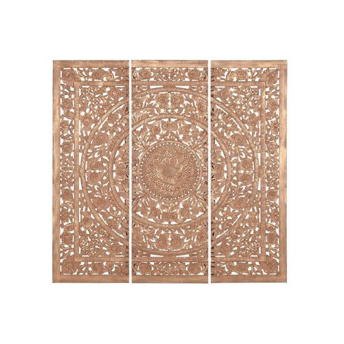 Kopfende des Betts Home ESPRIT Gold natürlich Holz MDF 180 x 3,5 x 180 cm