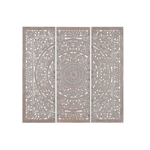 Kopfende des Betts Home ESPRIT Grau Holz MDF 180 x 3,5 x 180 cm