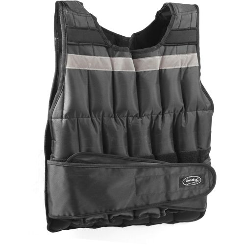 Gewichtsweste BODY COACH, schwarz (schwarz mit reflektierenden streifen), Gewichte, 20 kg, Nylon, variables Gewicht bis 20 kg, einstellbare Haltegurte mit Klettschlüsse